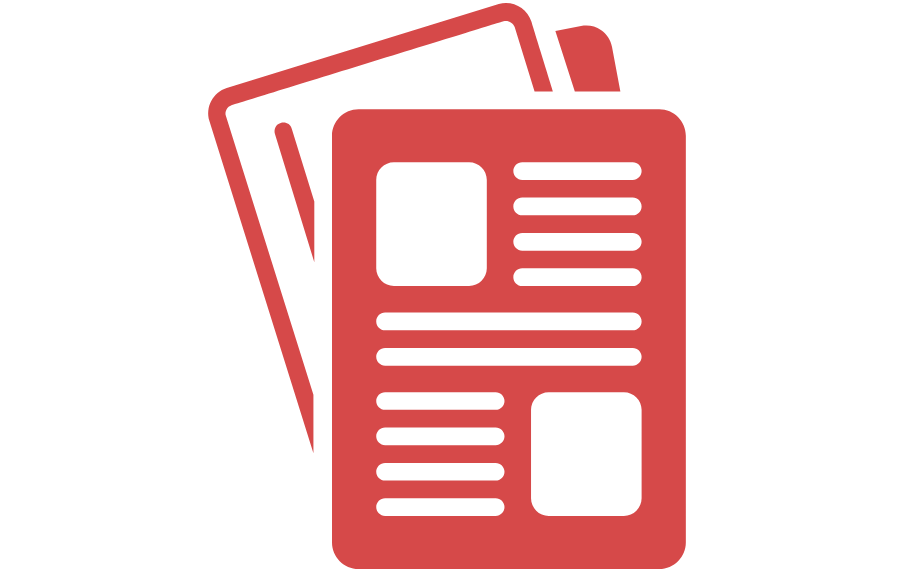 red graphic book pages